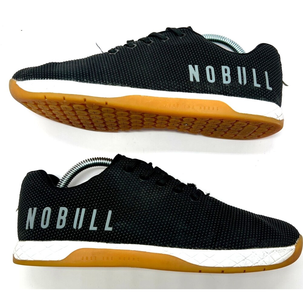 Nobull Outwork Shoes Womens 9.5 Black White Gum SuperFabric Trainers Gym Lifting